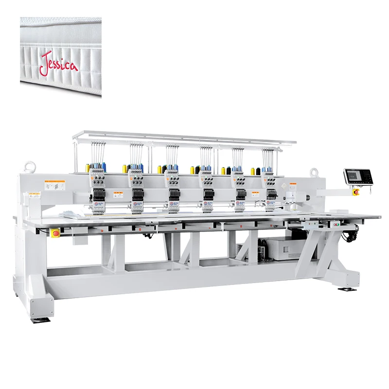 Stenburg XDB-0606F faster 6 needle 6 head count servo motor control mattress multi head sewing and embroidery quilting machine