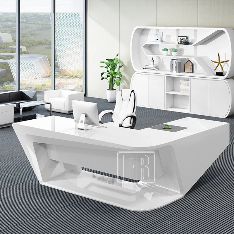 
Modern Design L Shaped Office Furniture Reception Desk Executive CEO Office Desk 