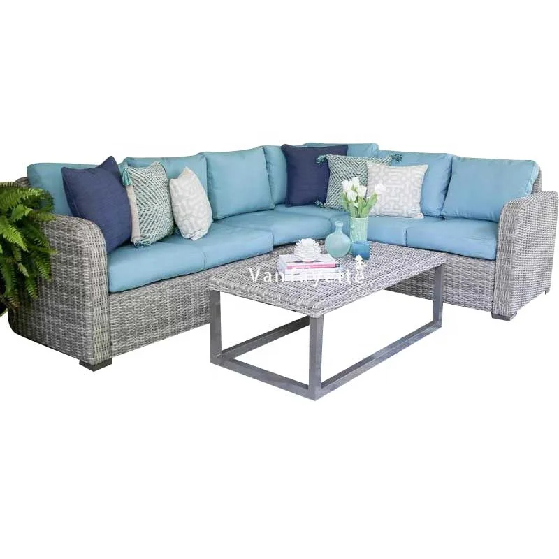 Patio Sofa Outdoor Aluminum Sofa Garden Rattan Sofa Set English Garden Furniture Muebles Para Jardin