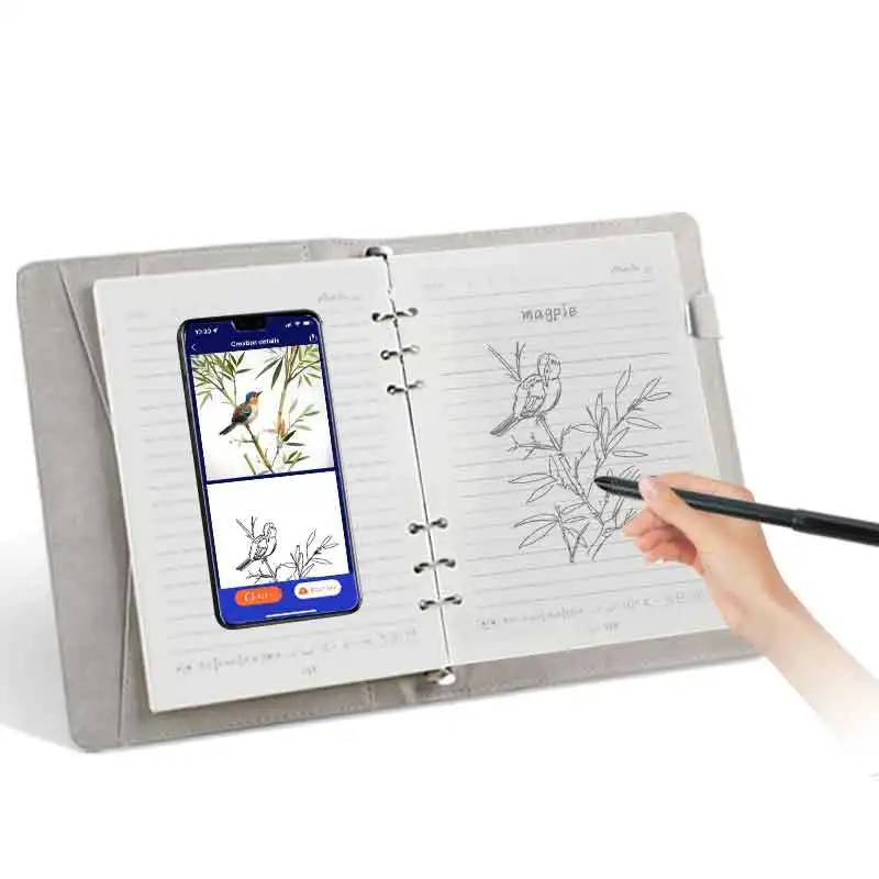 Drawing Writing Synchronized APP Leather Notebook Smart Pen Smart Notebook With USB Flash Drive App Software