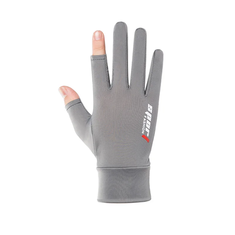Summer Outdoor Sunscreen Safety Gloves Ice Silk Breathable Sports Gloves Fashion Gloves