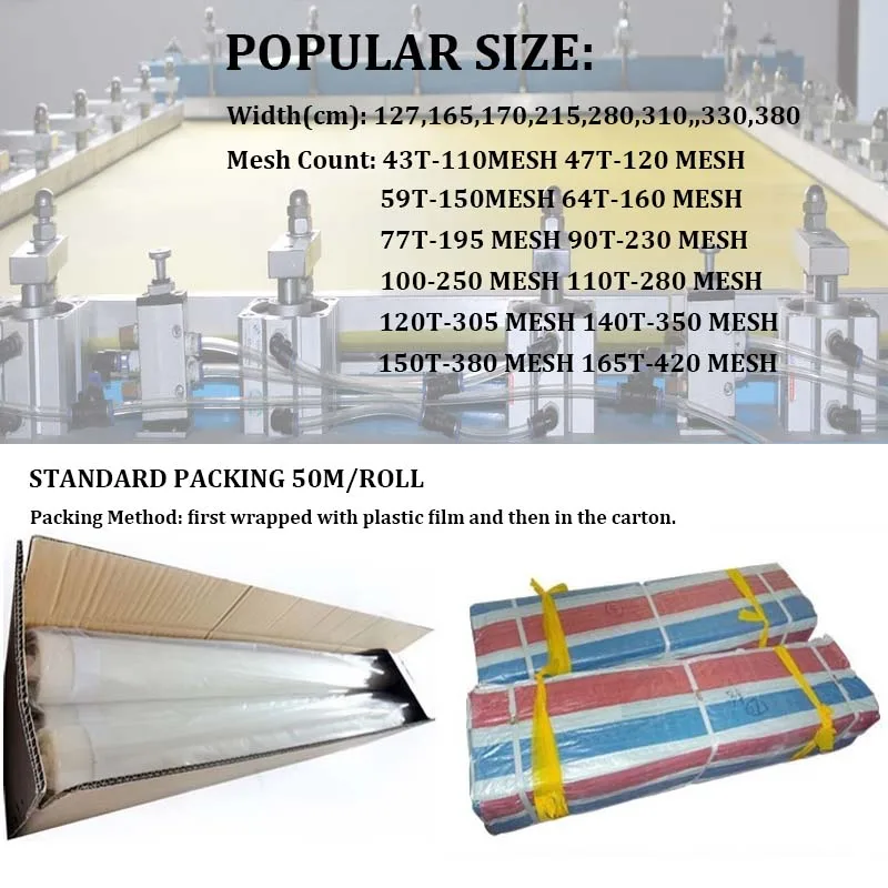 Polyester Screen Printing Mesh Printed Fabric Screen Mesh
