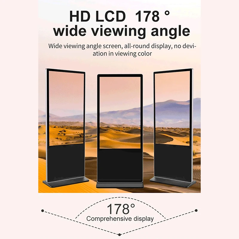 LuxGaze 32 43 50 55 65 75 86 Inch Digital Signage Floor Stand Lcd Touch Screen Advertising Poster Display Advertising Kiosk
