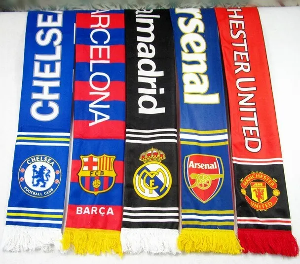 High quality Custom logo 17x145cm Europe Soccer Cup Scarf Fan Scarf Satin Polyester France England Brazil Argentine Scarf