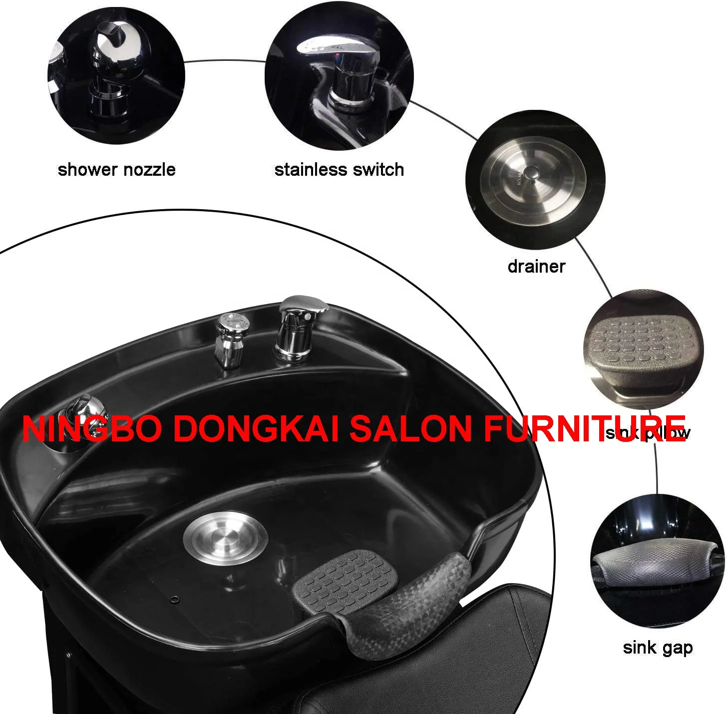
shampoo bowl backwash unit / backwash shampoo unit salon furniture / portable shampoo basin and chair 