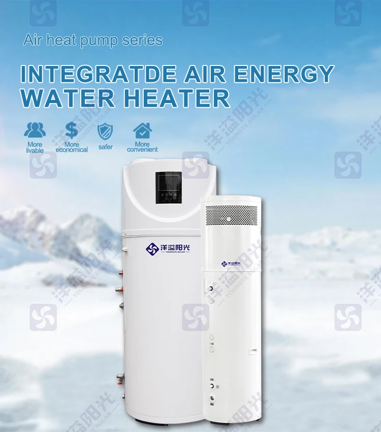 All-in-one heat pump water heaters air source for home heating and cooling hot tub low energy 80-180l water tank