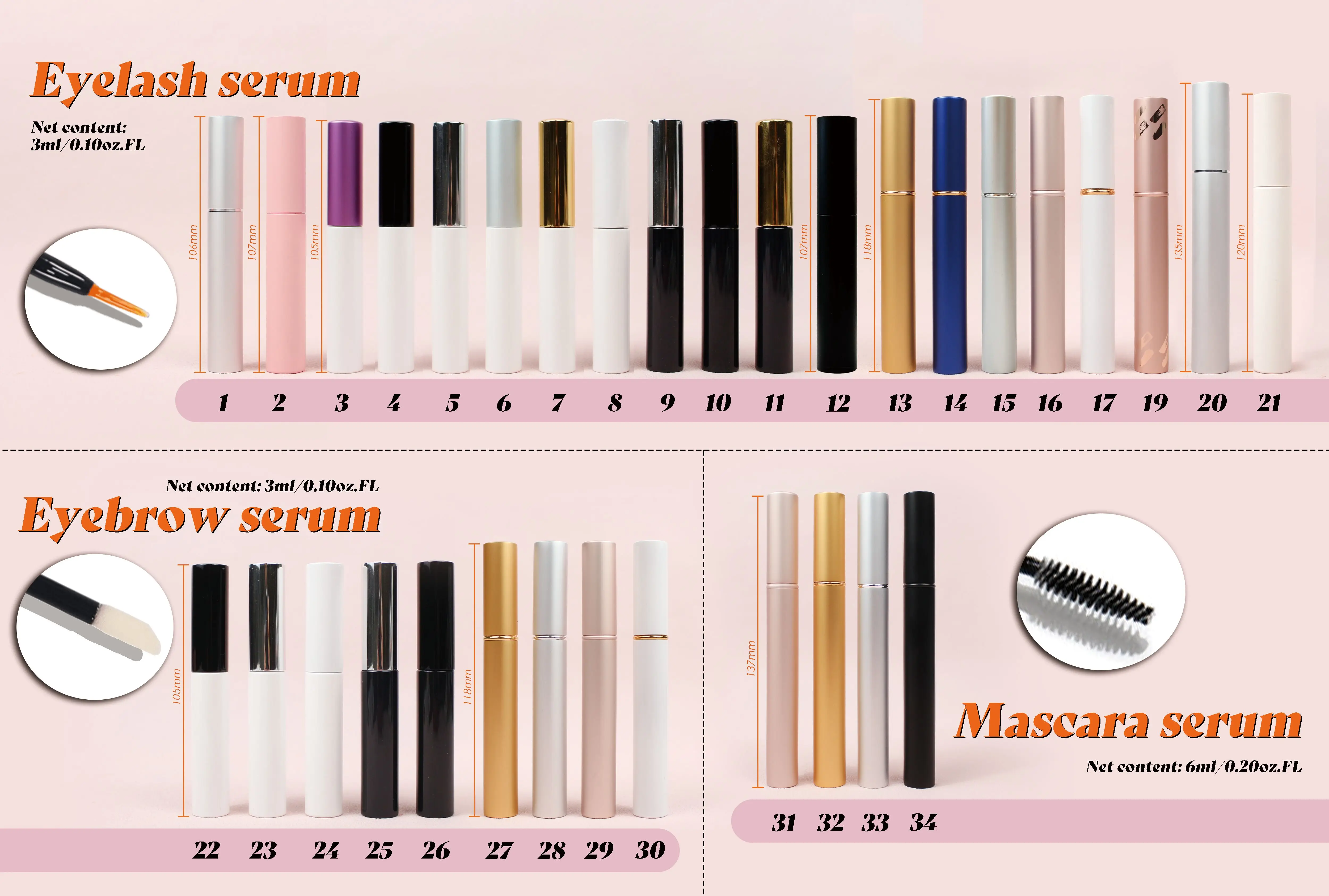 brow lamination serum tube Eyelash Growth Serum Moisturizing Eyelash Nourishing For lashes serum Enhancer Lengthening Thick