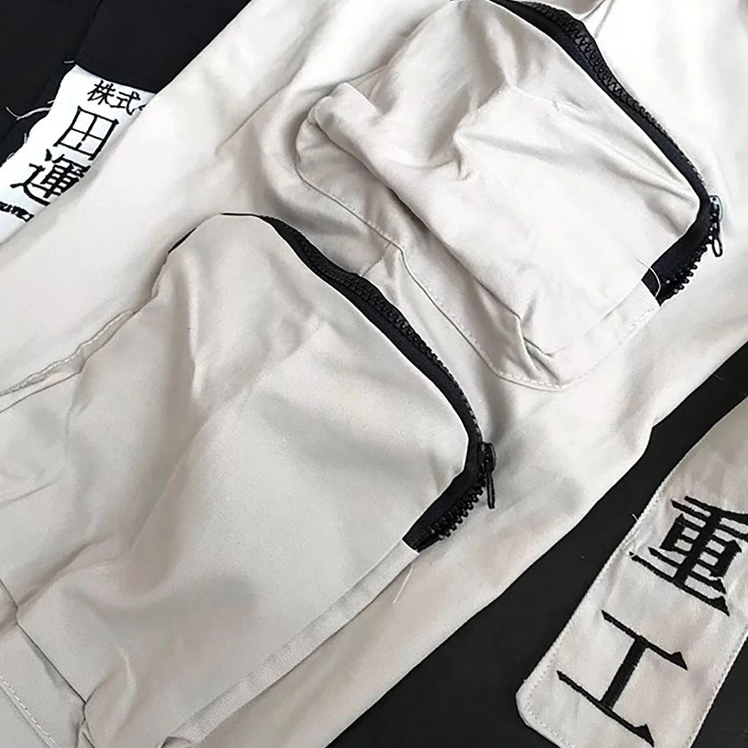 New Style Black 100% Cotton Mens Hip Hop Cargo Pants With Large Pocket Punk Style Custom Jogger Pants