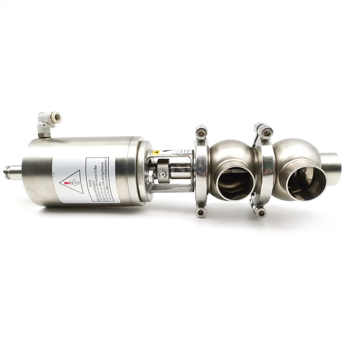 Sanitary Weld Ends 3 Way Reversing Vale with Pneumatic Actuator