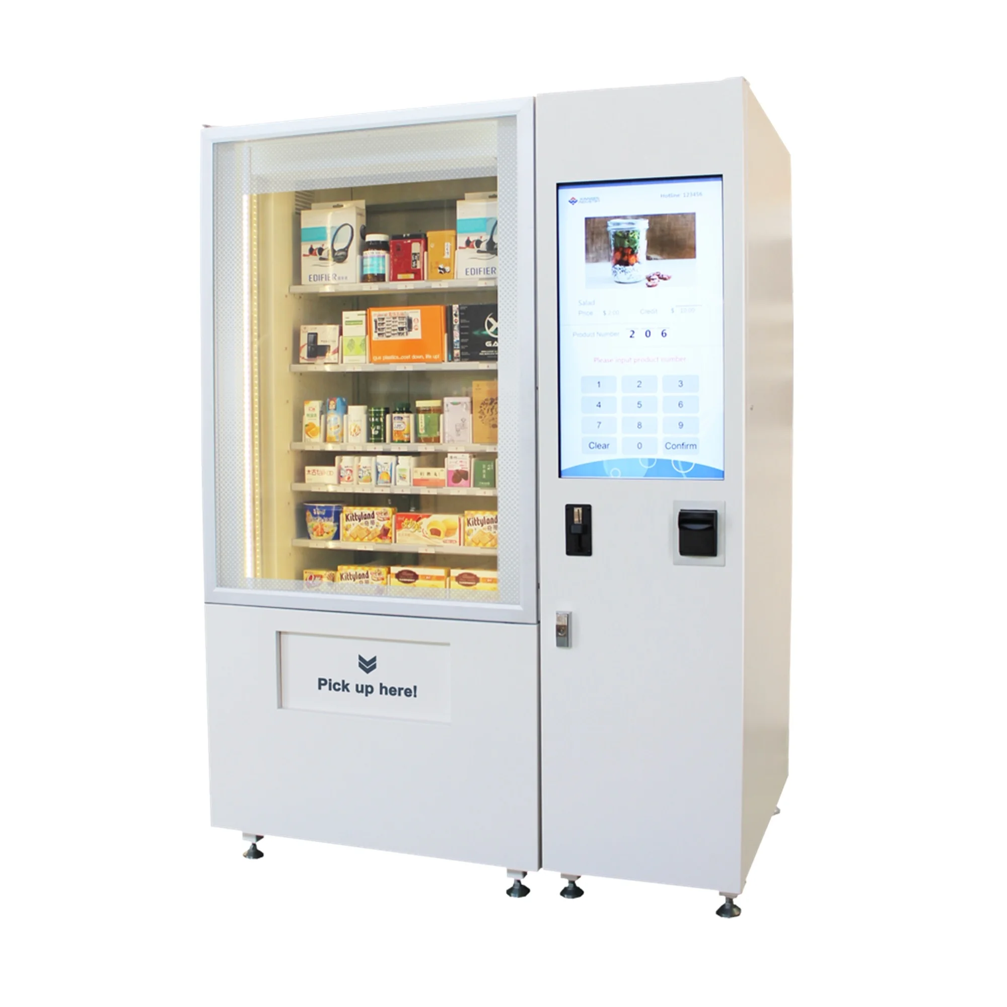 Laptop smartphone automatic vending kiosk machine with touch screen
