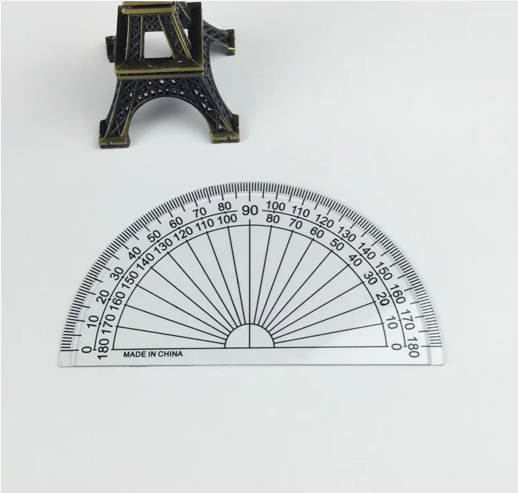 
Factory spot wholesale plastic semicircle measuring angle ruler 10cm 4 inch 180 measuring angle ruler student ruler 