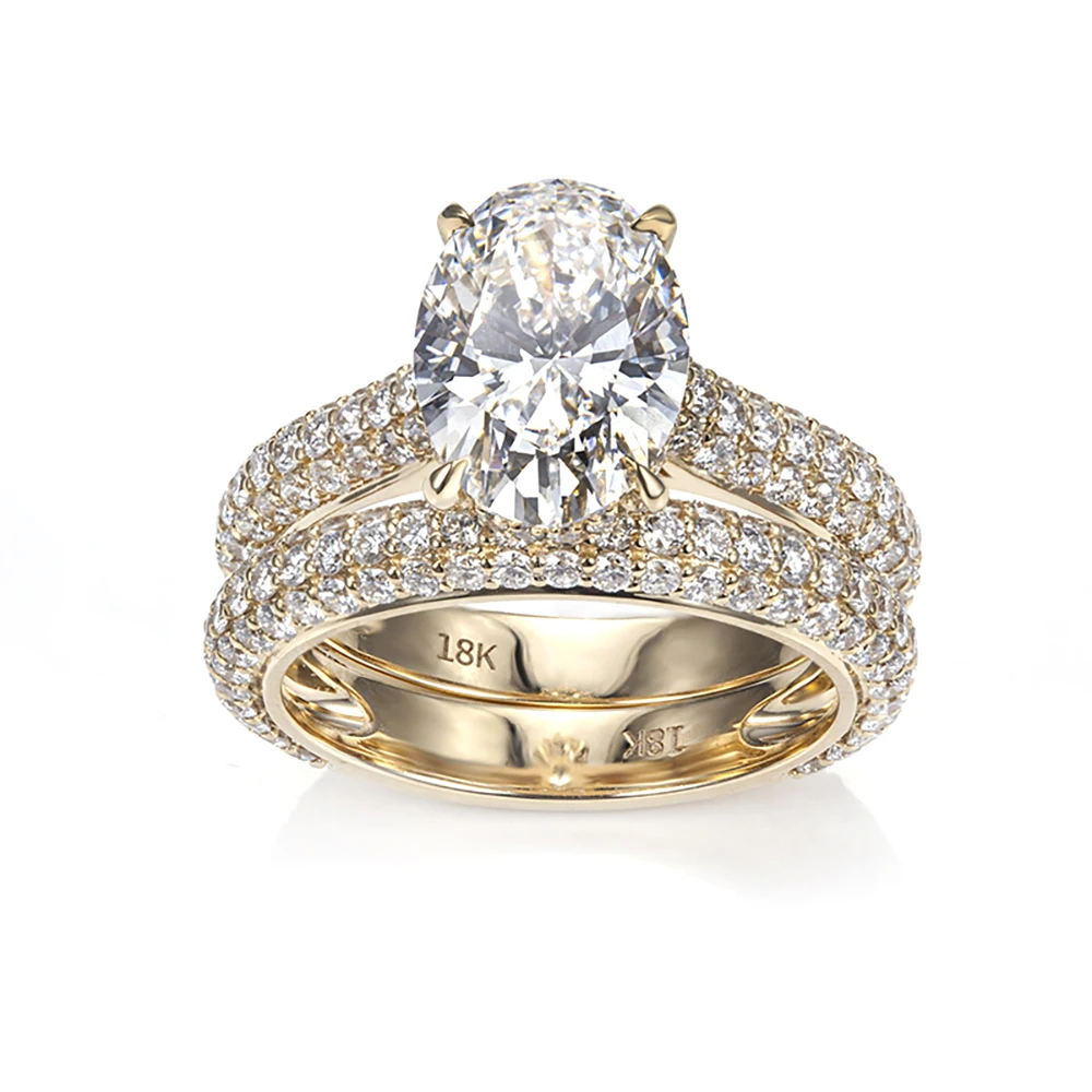 MSR-1584 18-каратное золото индивидуальная овальная форма 4.01ct D VVS2 лабораторное кольцо с бриллиантом
