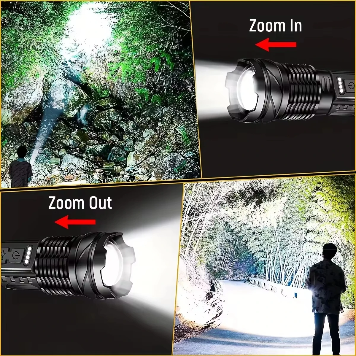 Super powerful flashlight rejected torch light led white flash light tactical lantern with USB cable long battery life hand lamp