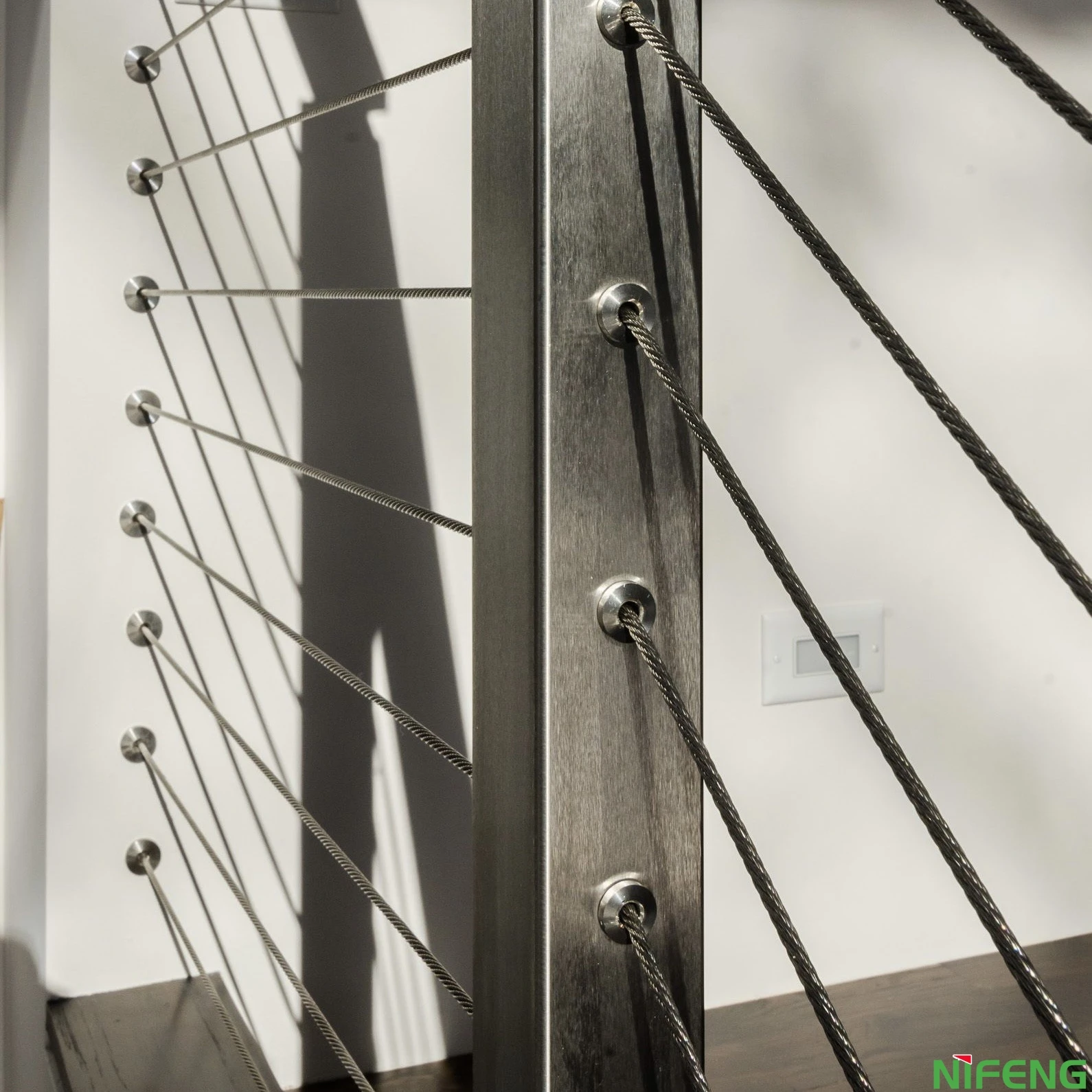 NIFENG Stair Deck Wire Railing Cost Cheap Stainless Cable Stair Railing