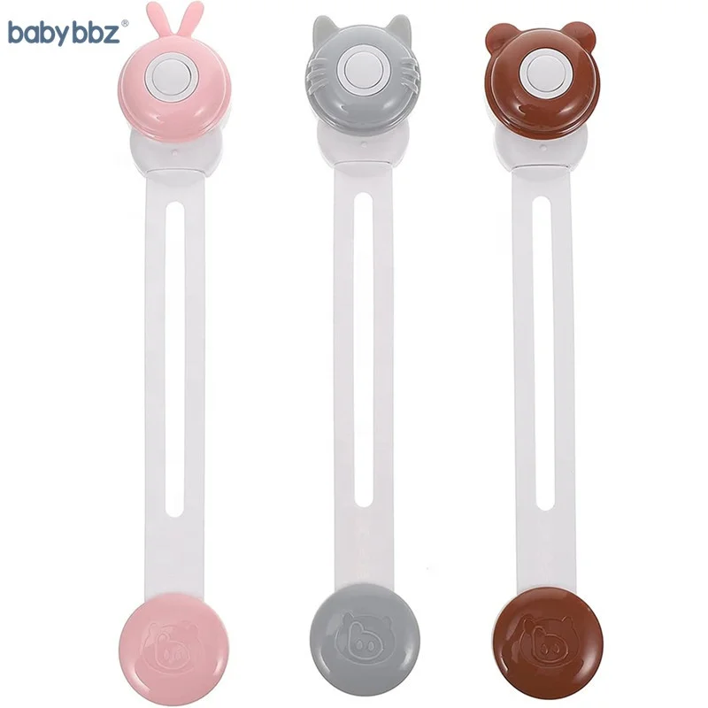 
BabyBBZ Child Safety Strap Cabinet Locks Cartoon Baby Proofing Cabinet Locks for Drawers 