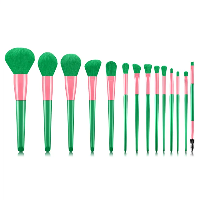 
2021 Candy Color Series 14 pcs Makeup Brush Set Soft Hair Eye Shadow Eyebrow Beauty Makeup Brushes Gift 