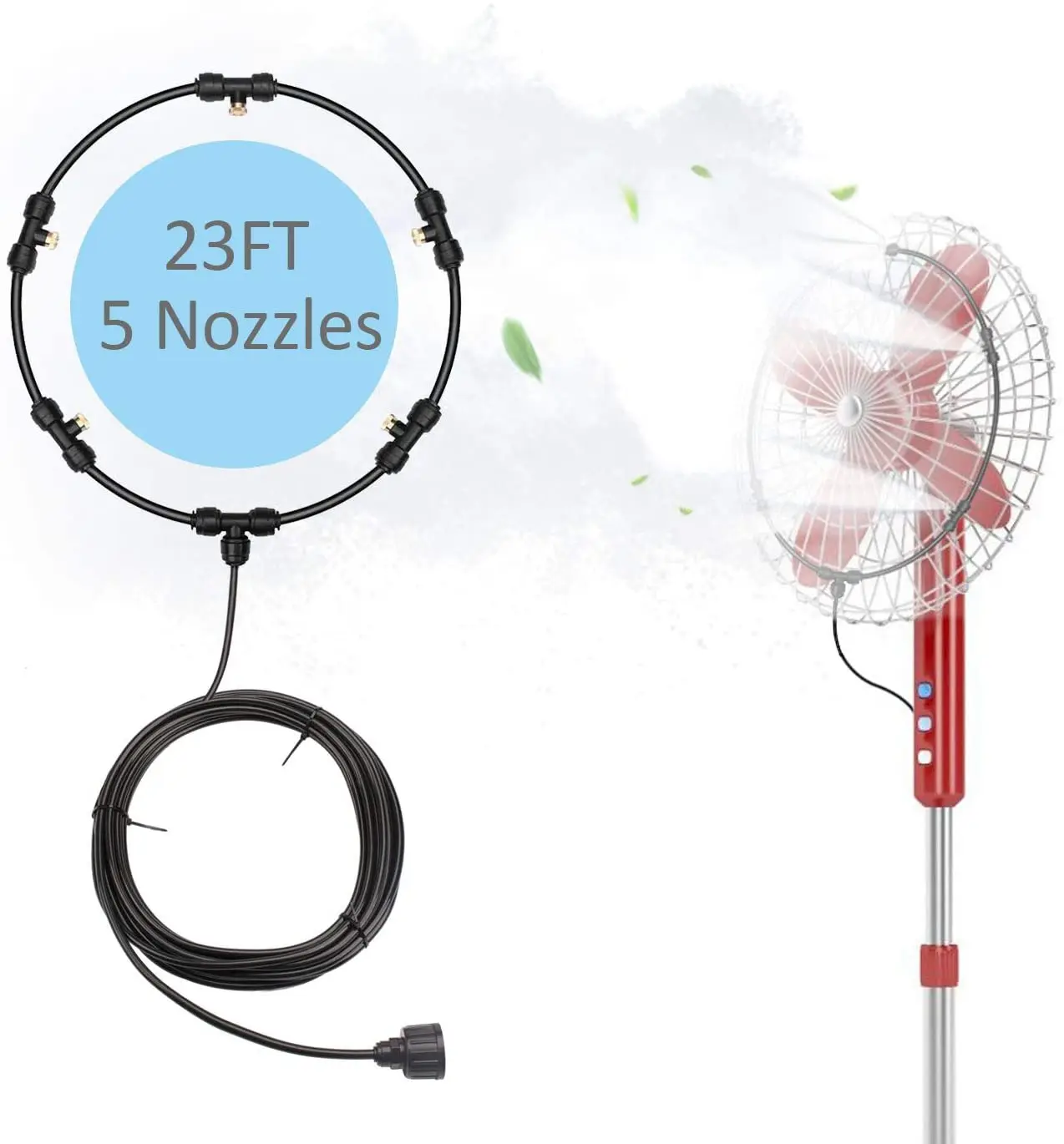 
Fan Misting Cooling Heating Kit for Cool Patio Breeze 7M Misting Cooling Tube Brass Nozzle Galvanized Solid Brass Adapter 