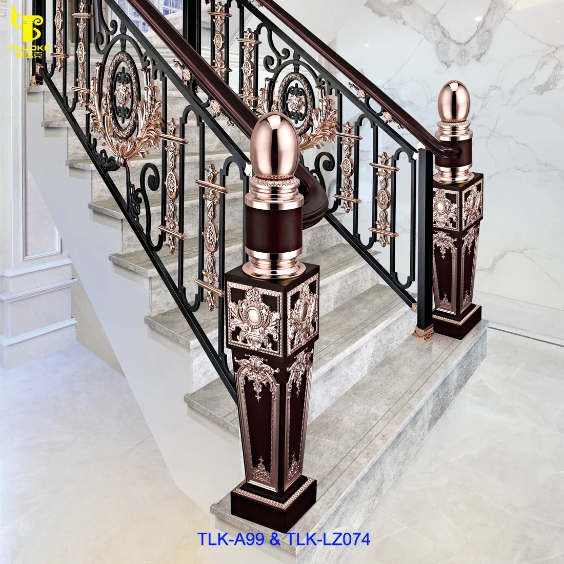 new design high end balustrades & handrails brass balcony fence panels