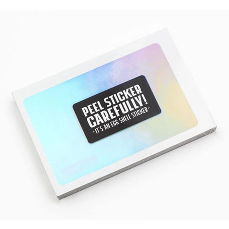 Eggshell custom design Label Stickers Printed Custom Personal Decorative Vinyl Adhesive Holographic Paper Waterproof CMYK Accep