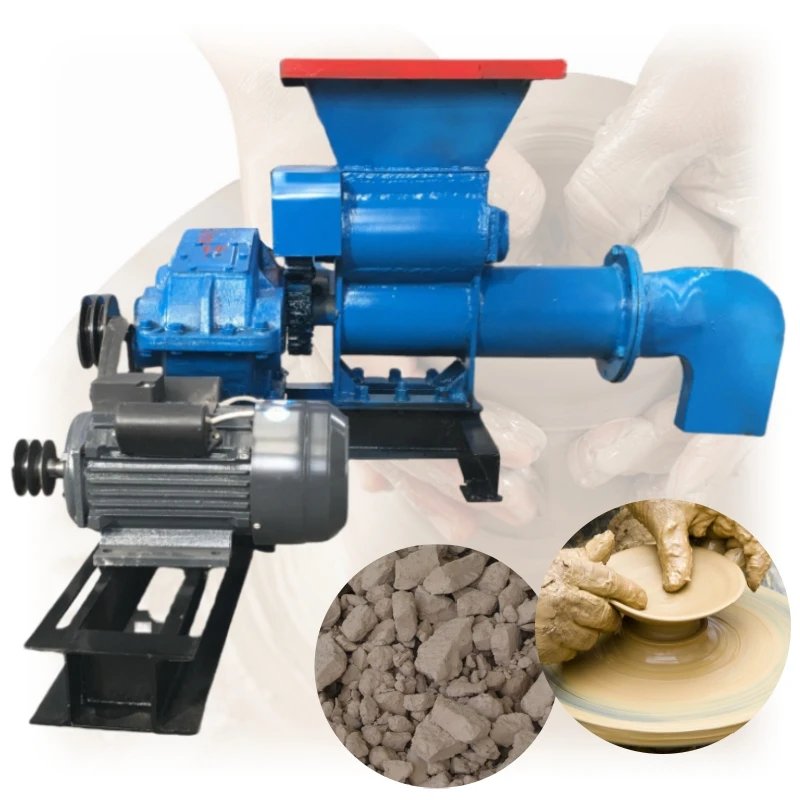 Pug mill double shaft pottery clay mixer machine vacuum extruder