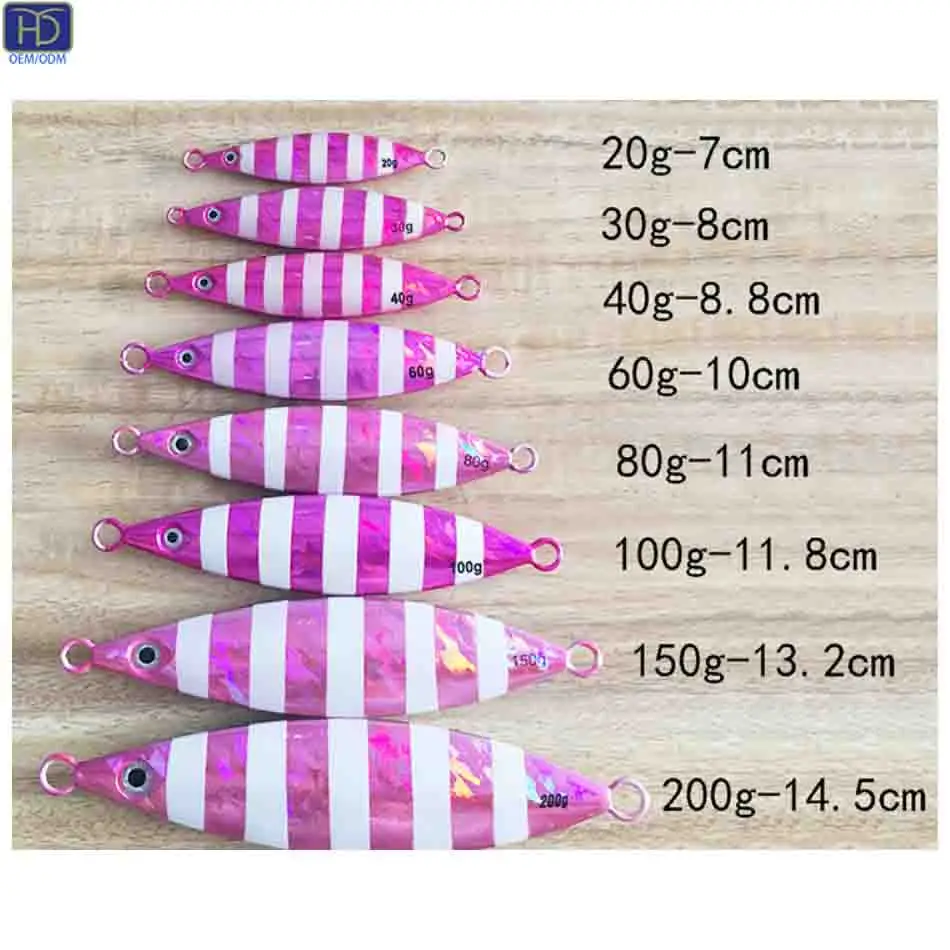 HYD OEM/ODM Wholesale altwater 20G 30G Glow Vertical Metal Lead Fishing jigging Lure Jig lures fishing lure manufacturer