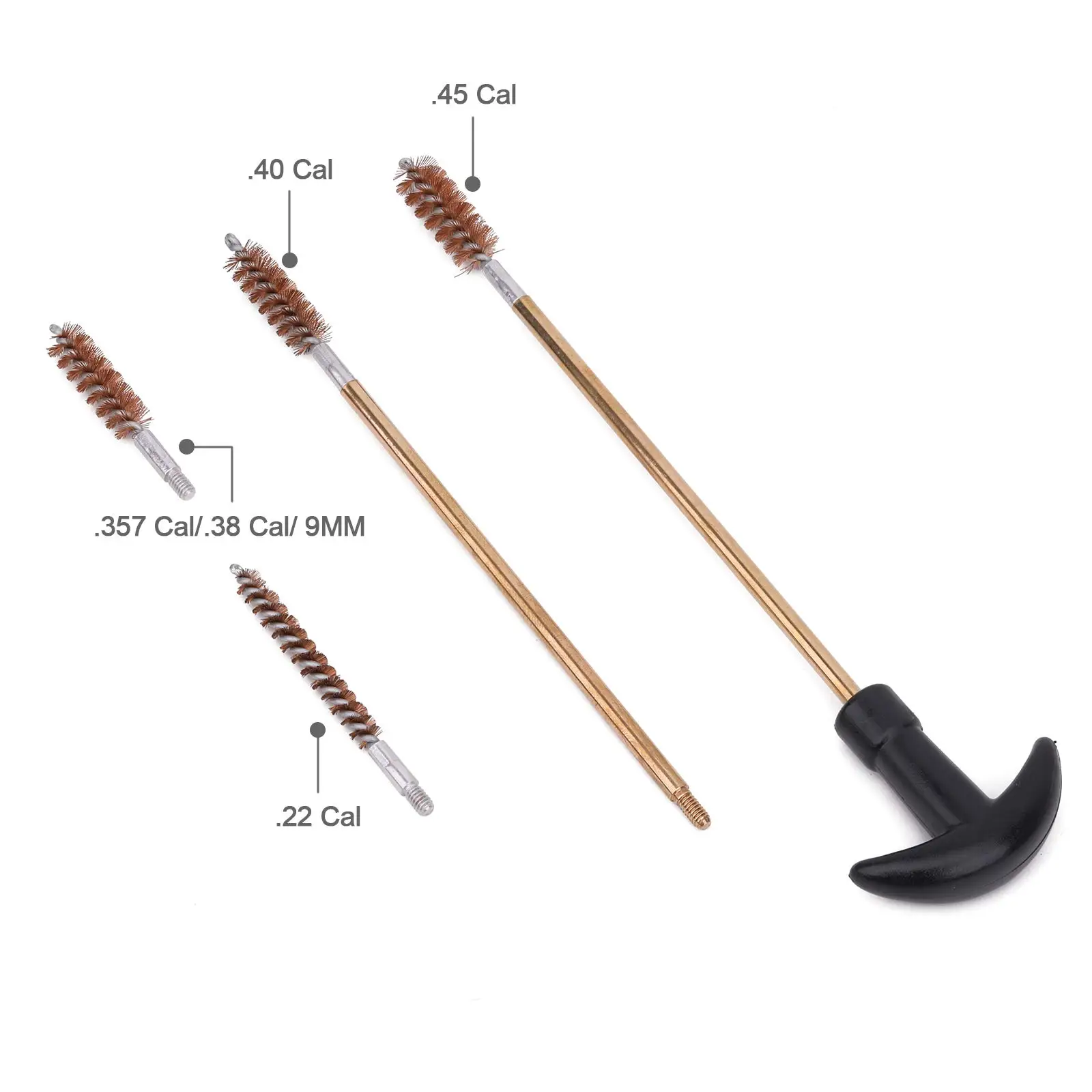 20PCS .22.357.38,9mm.45 Caliber Gun Cleaning Brush Kit Brass Cleaning Rod Bronze Bore Brush