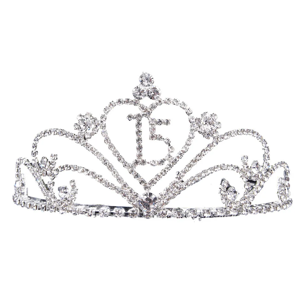 2022 New Sweet kids crowns 1th 15th 18th Birthday Party coronas White Tiara birthday Crown