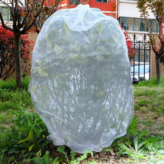 4 Pack Fruit Protection Bags with Drawstring Tree Vegetable Mesh Protection Netting Fruit Greenhouse