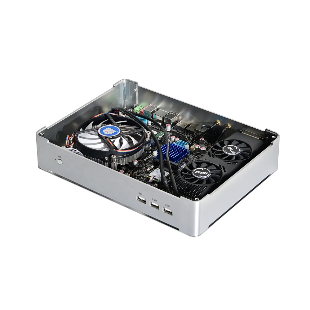 Mini PC Xeon D-1581 16-Core Server CPU MSI GTX1650 GPU Desktop Computer Gaming HD DP DVI Triple Display Workstation Controller