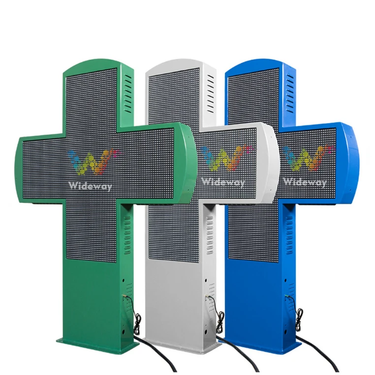 Wideway LED waterproof advertising release variable display P10 patch anime outdoor pharmacy cross led display