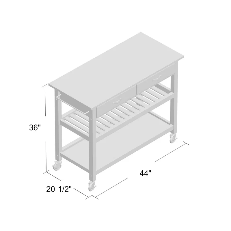  Classic rubber wood kitchen island cart with a wooden