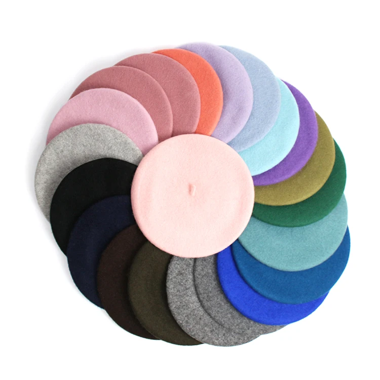 Custom Embroidered Wool Beret Hat Berets For Sale Women Girl Beret Hat Custom Embroidery Wool Cap For Women