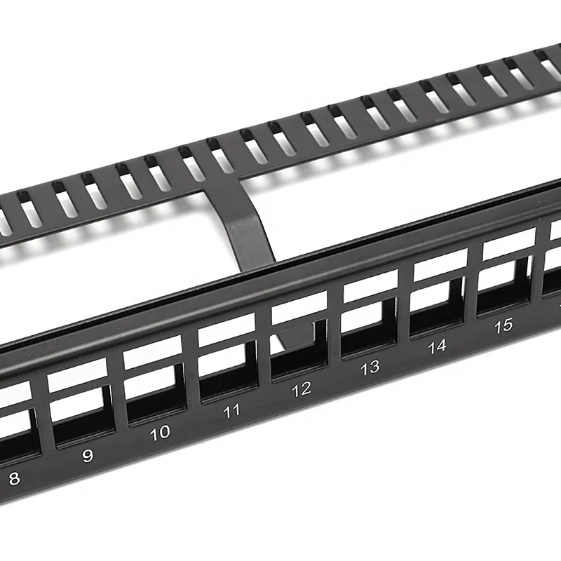 24 порта разгруженная патч-панель для UTP Cat5e Cat6 Keystone Jacks 1U