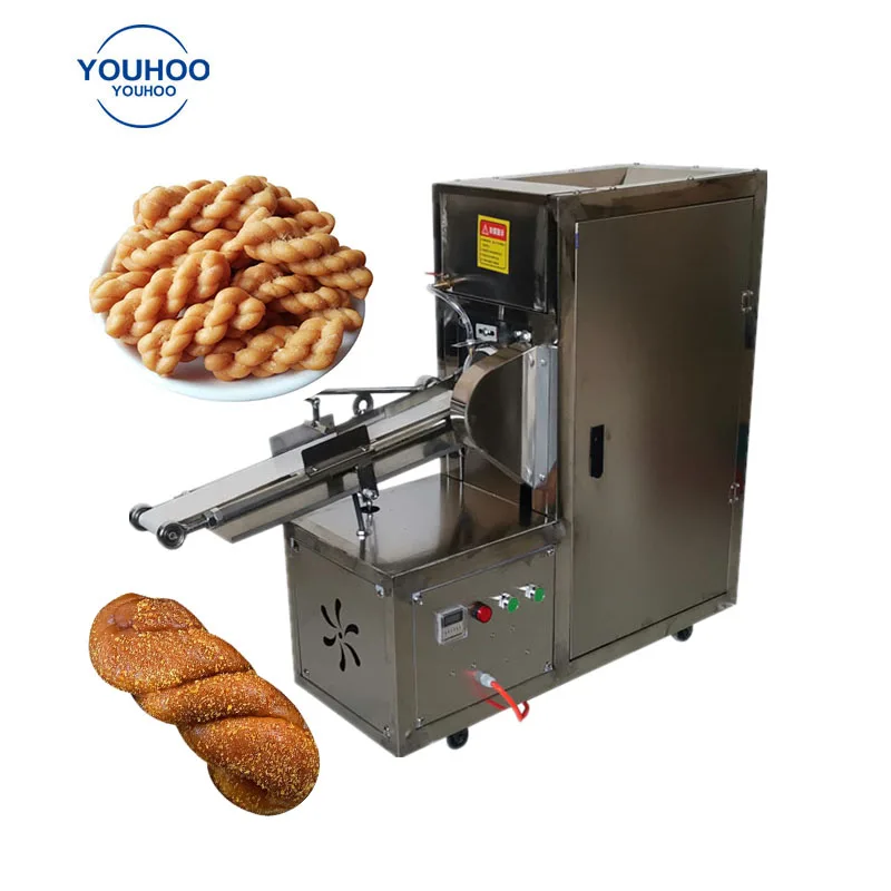 fully automatic crispy fried twist dough snack food maker extruder machine dough twist machinery