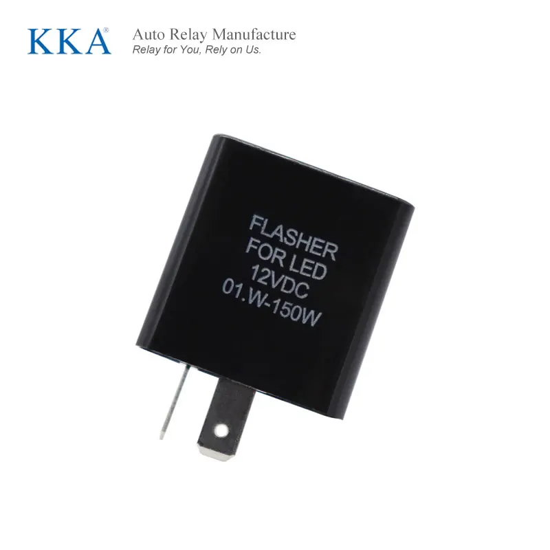 KKA-LF2P 12V 2PIN LED Flasher for Motorcycle Turn Signal, Black & Orange Optional