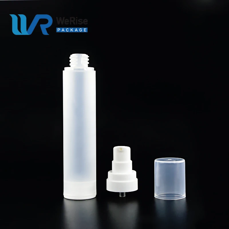 Yuyao factory pp plastic airless pump bottle 30ml 15ml airless cosmetic mist bottle