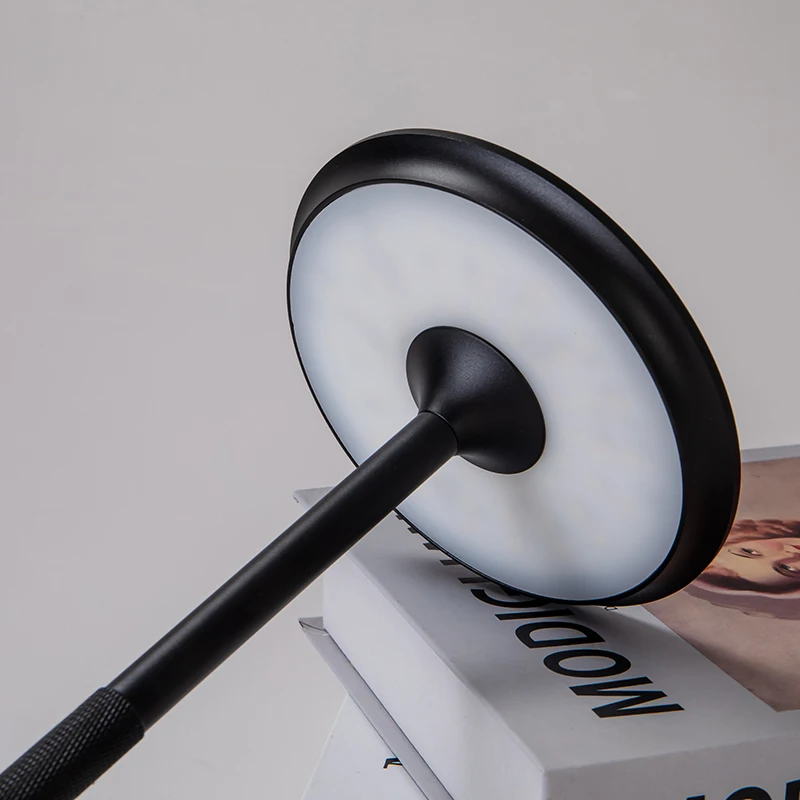 Luxury Dinning hotel bedroom Fancy aluminum wireless portable rechargeable touch control dimmable LED table light