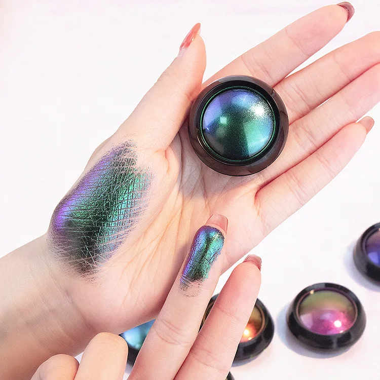 Одиночный макияж Duochrome тени для век Косметика Хамелеон/Камелеон прессованные блестящие