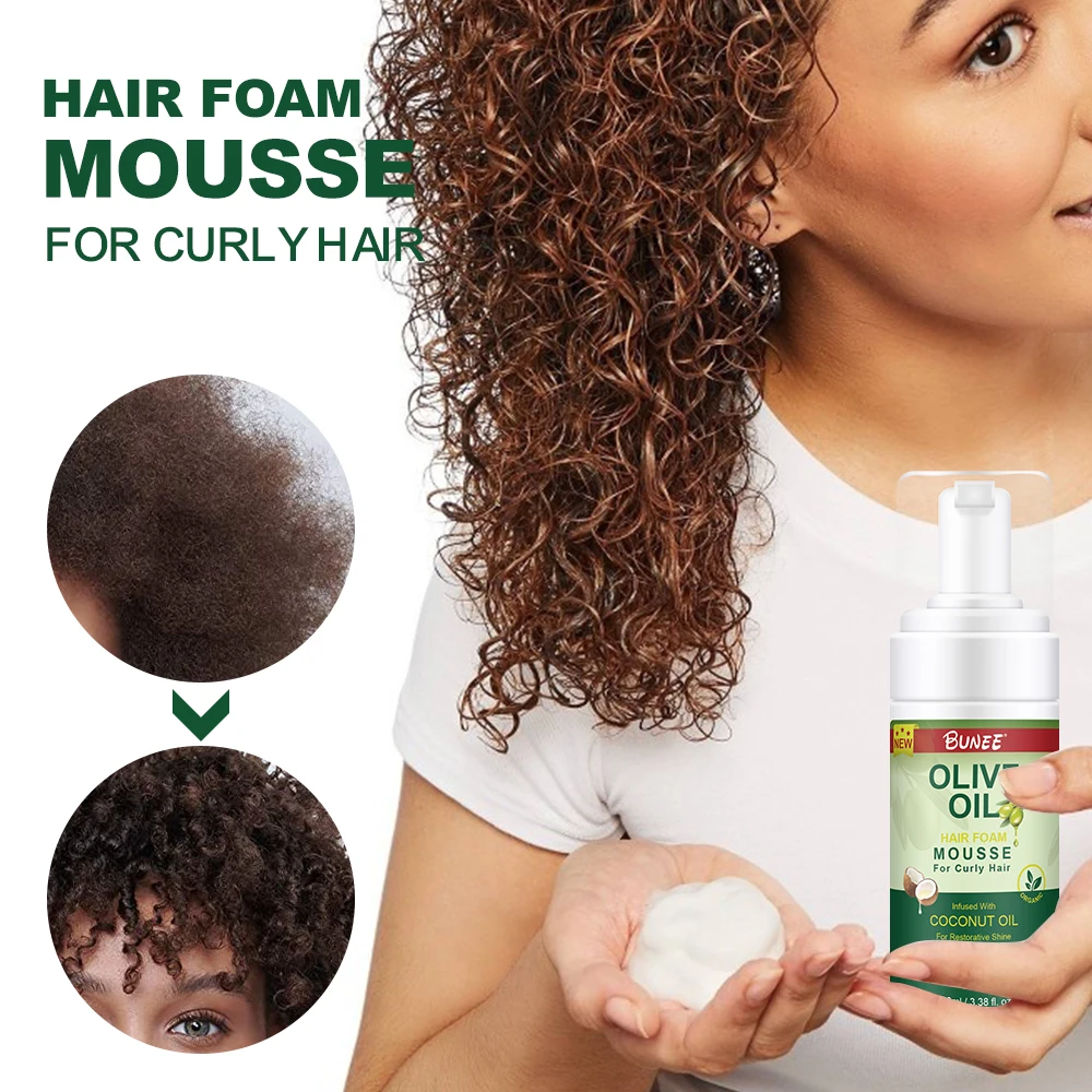 Новое поступление, расширенная прическа, оливковое масло, усиленный волнистый мусс, кокосовое завитье, контроль для укладки волос, мусс, восковая пена