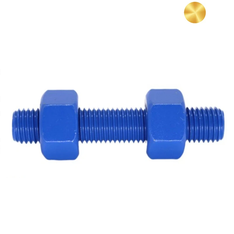 Petrochemical specific Blue coated B7 B16 L7 hex bolts stud bolts and threaded rod