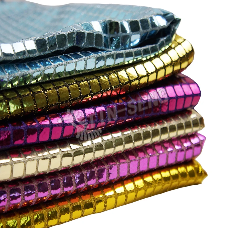 Gold Glued 8mm Square Sequin Fabric for Home Decoration Pillow