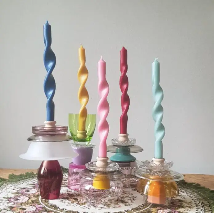 wholesale bulk twisted paraffin wax long wedding long candle stick