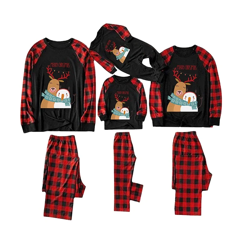 Рождественские повседневные Семейные комплекты с мультяшным принтом, пижама в стиле пэчворк, с длинным рукавом, сетчатые штаны, одежда для сна, Детская Женская одежда для отца, удобная домашняя одежда