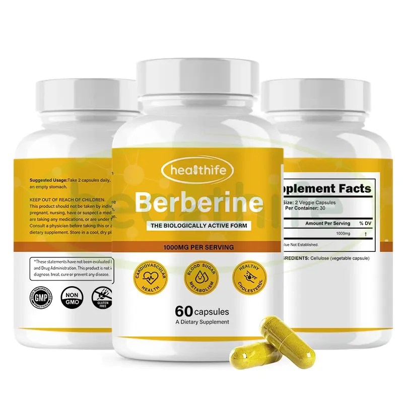 FocusHerb Supplements Berberine HCL 97% 500mg/60caps/Bottle Berberine Capsules