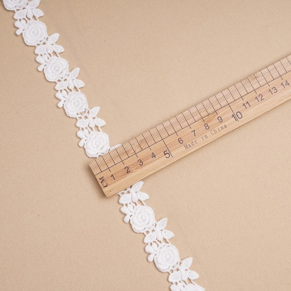 High Quality  Cotton Lace Tape  Embroidered Flower Lace Trim  Border Lace Trim Flower
