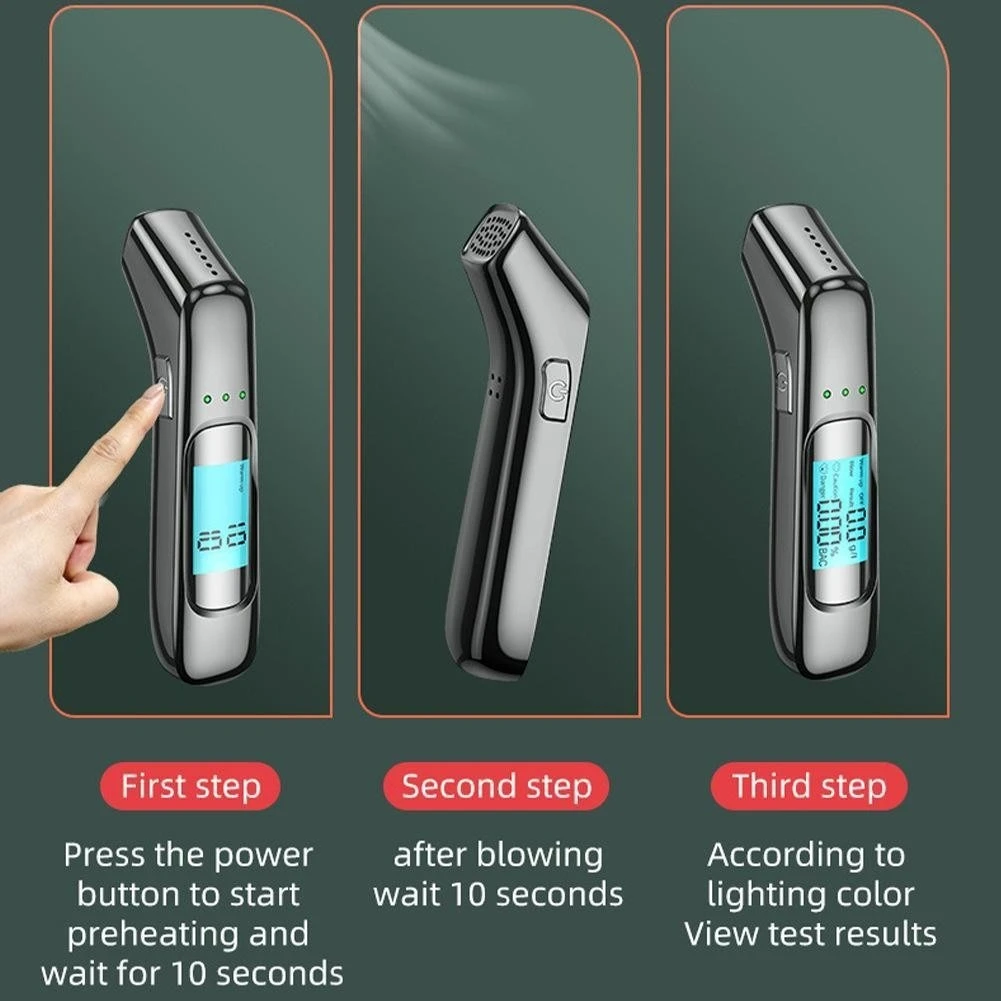 Hot Selling Portable Digital Alcohol Tester Handheld Instrument with Cigarette Holder Traffic Warning Product