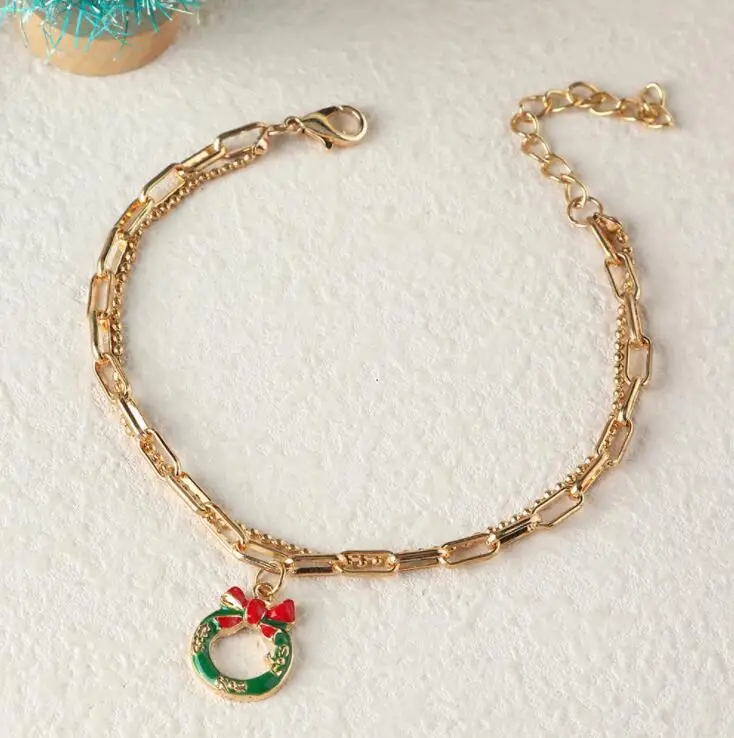 New Christmas Chain Bracelet Womens Girls Snowman Snowflake Boot Deer Charms bracelets & bangles Jewelry