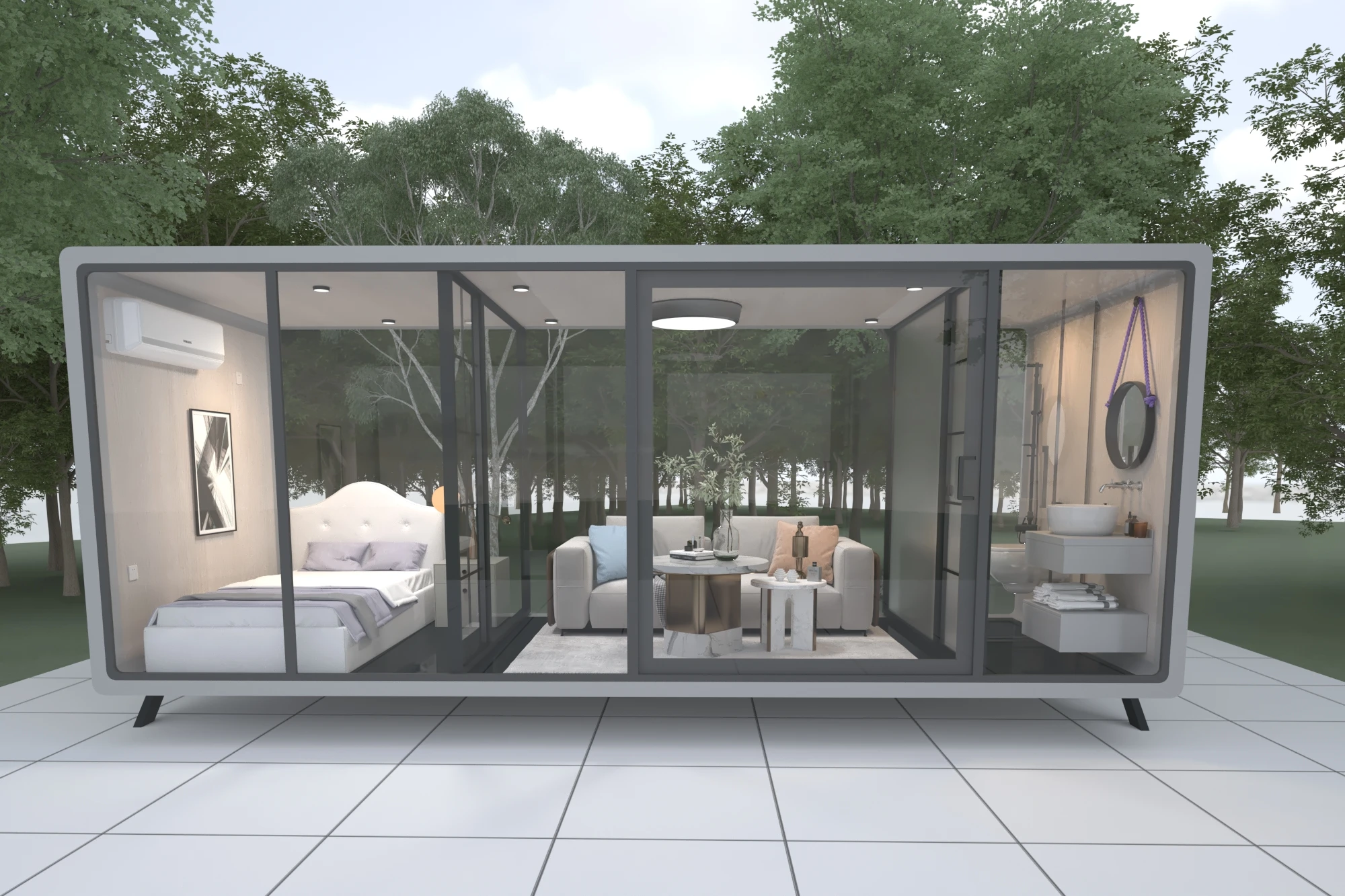 Cheap Prefab House Ready Made Expandable Coffee Shop Luxury Tiny Prefabricated Houses Modular Container Home