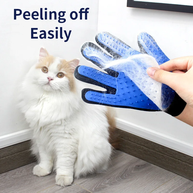 New Blue Pink Pet Cleaning  Bathing Gloves Pet Bath Comb Brush TPE Dog Cat Deshedding Gloves