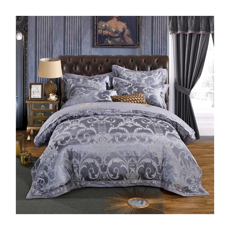  Jacquard Design All Season Down Alternative luxury silk comforter sets bedding